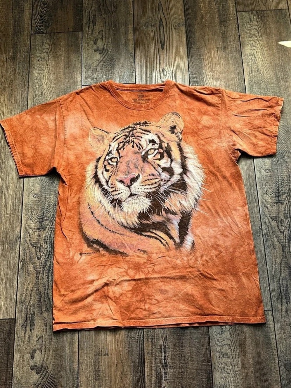 The Mountain Tiger Face Orange Tie Dye T-Shirt